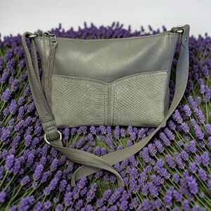 The Sak Gray Textured Front Pocket Crossbody